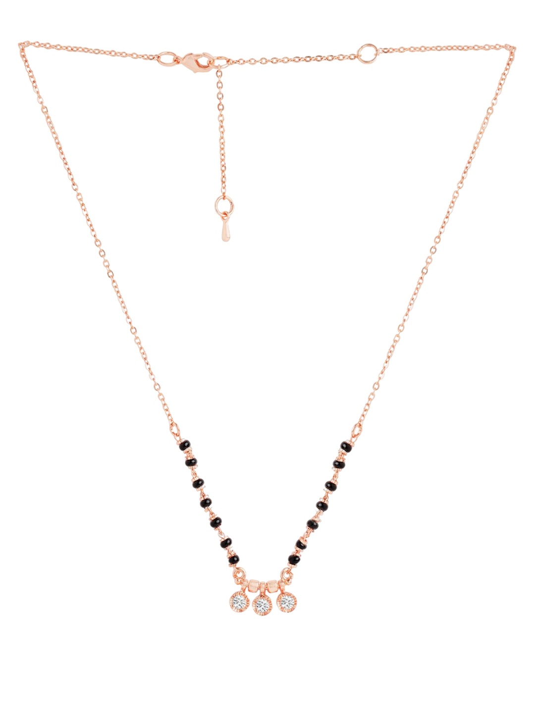 

MINUTIAE Rose Gold-Plated Artificial Stones and Beads Mangalsutra