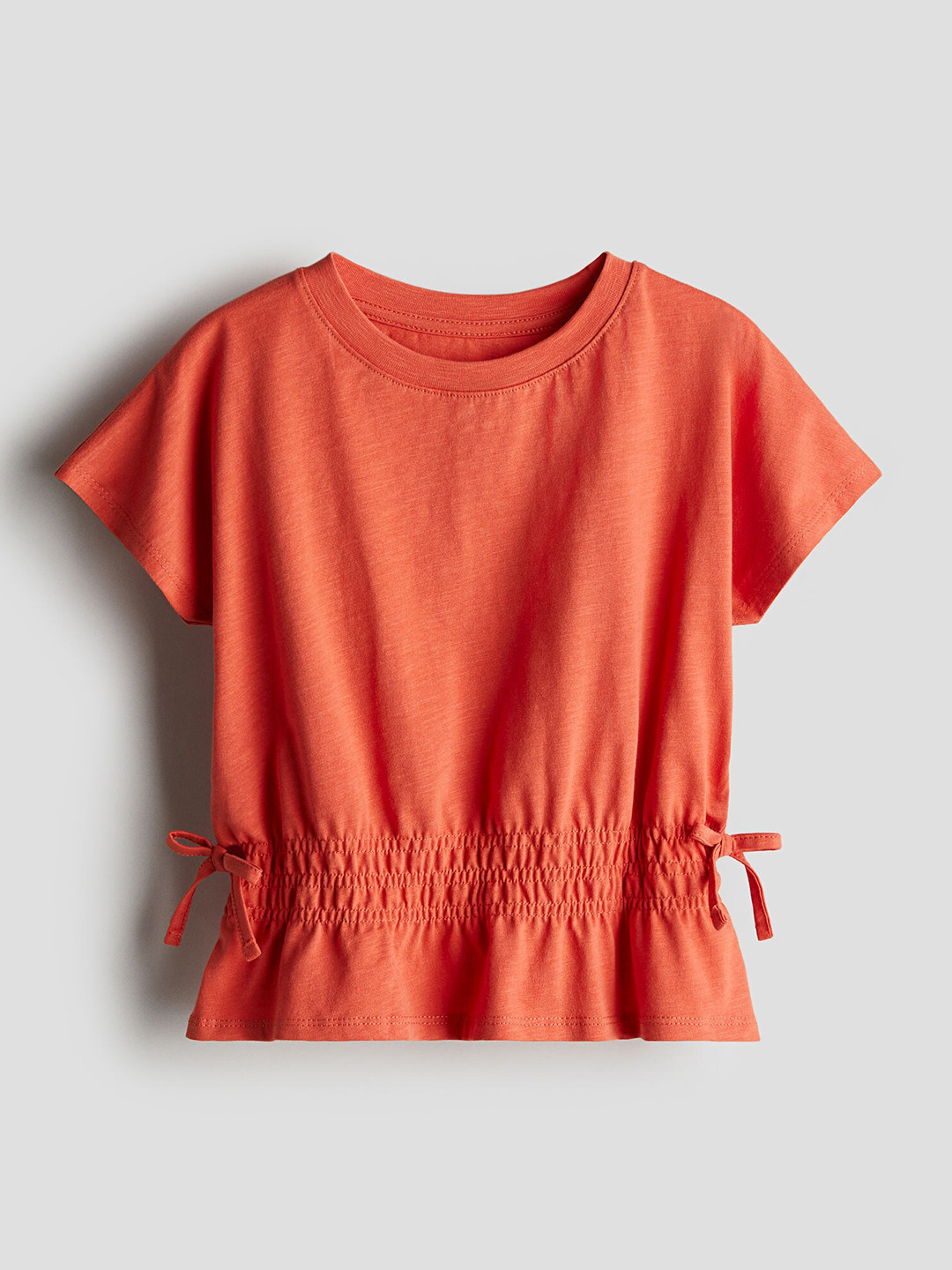 

H&M Girls Pure Cotton Jersey Peplum Top, Orange