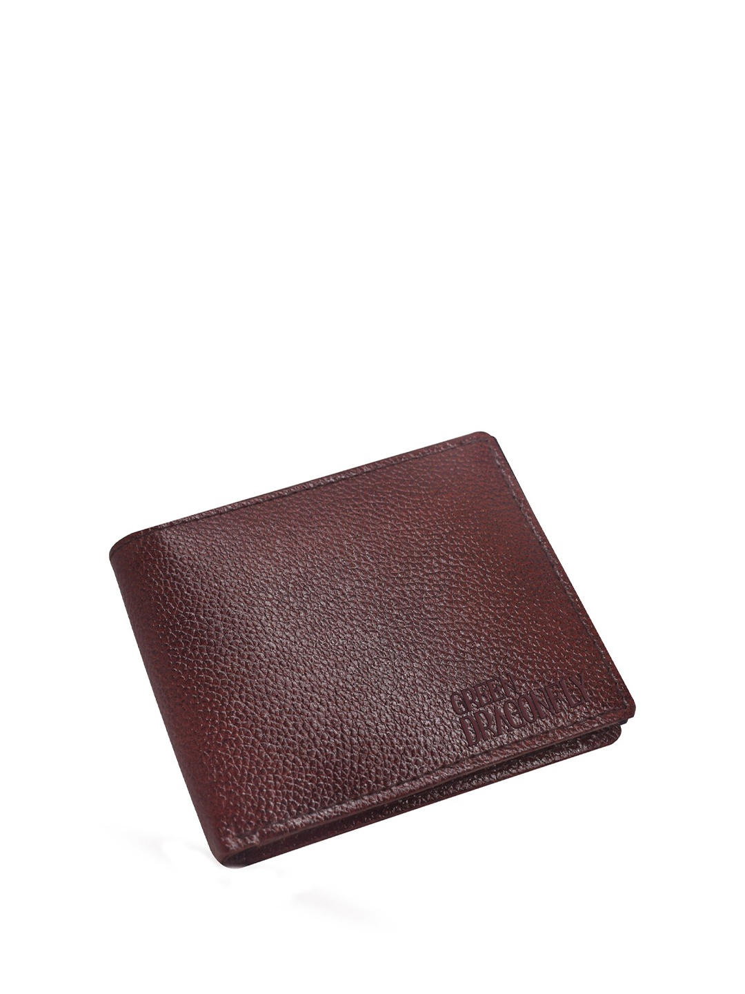 

GREEN DRAGONFLY Men Textured Leather Two Fold Wallet, Brown