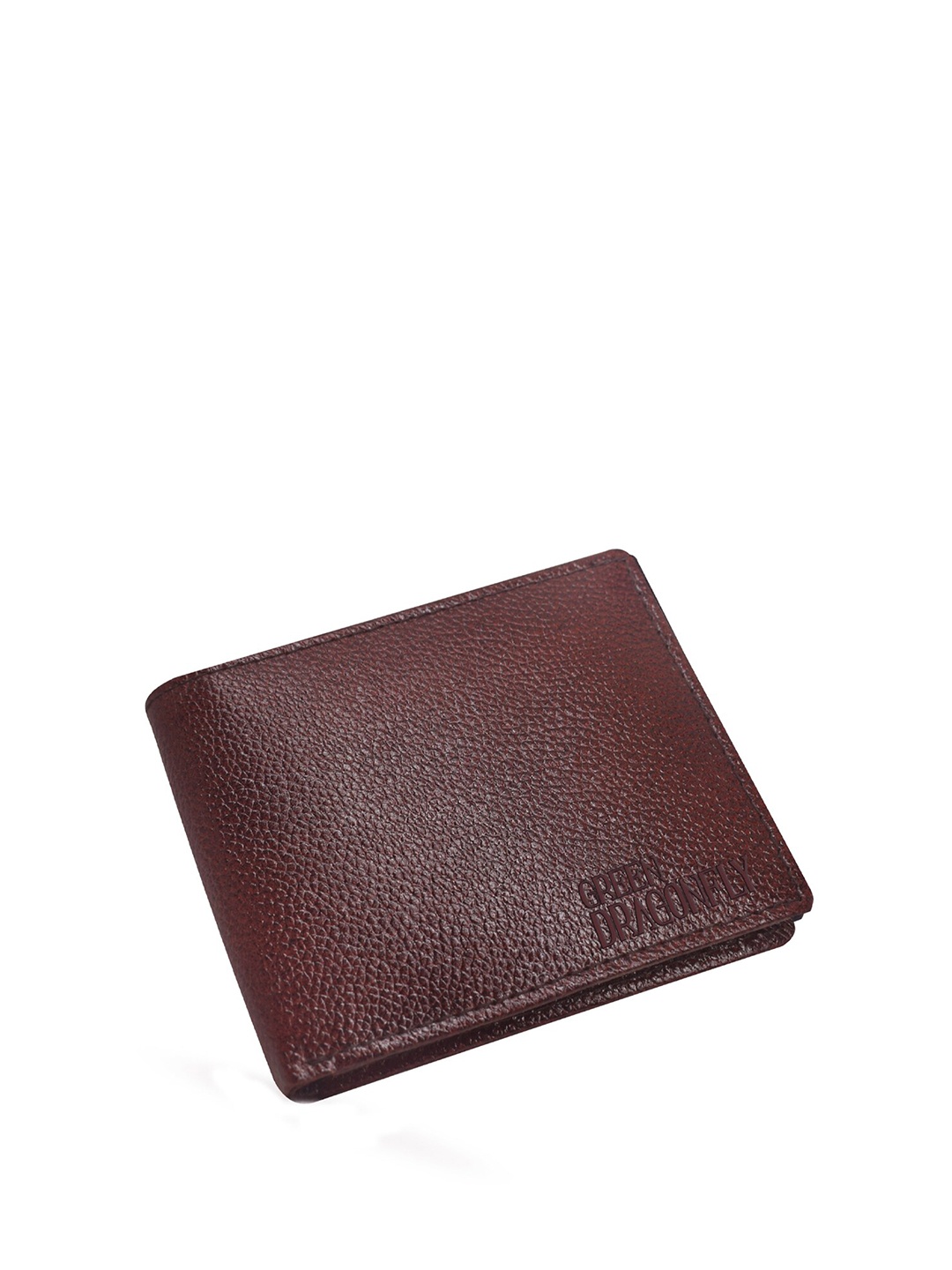 

GREEN DRAGONFLY Men Textured Leather Two Fold Wallet, Brown