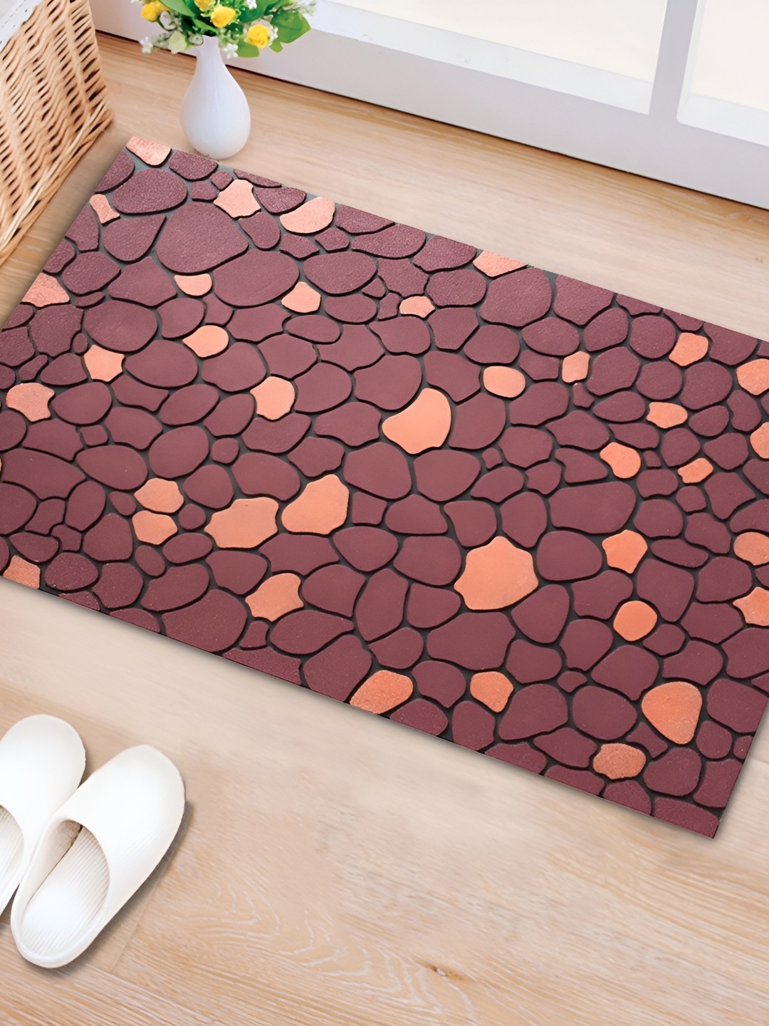 

Freelance Brown & Orange Printed Anti-Skid 2300 GSM Rectangular Doormat