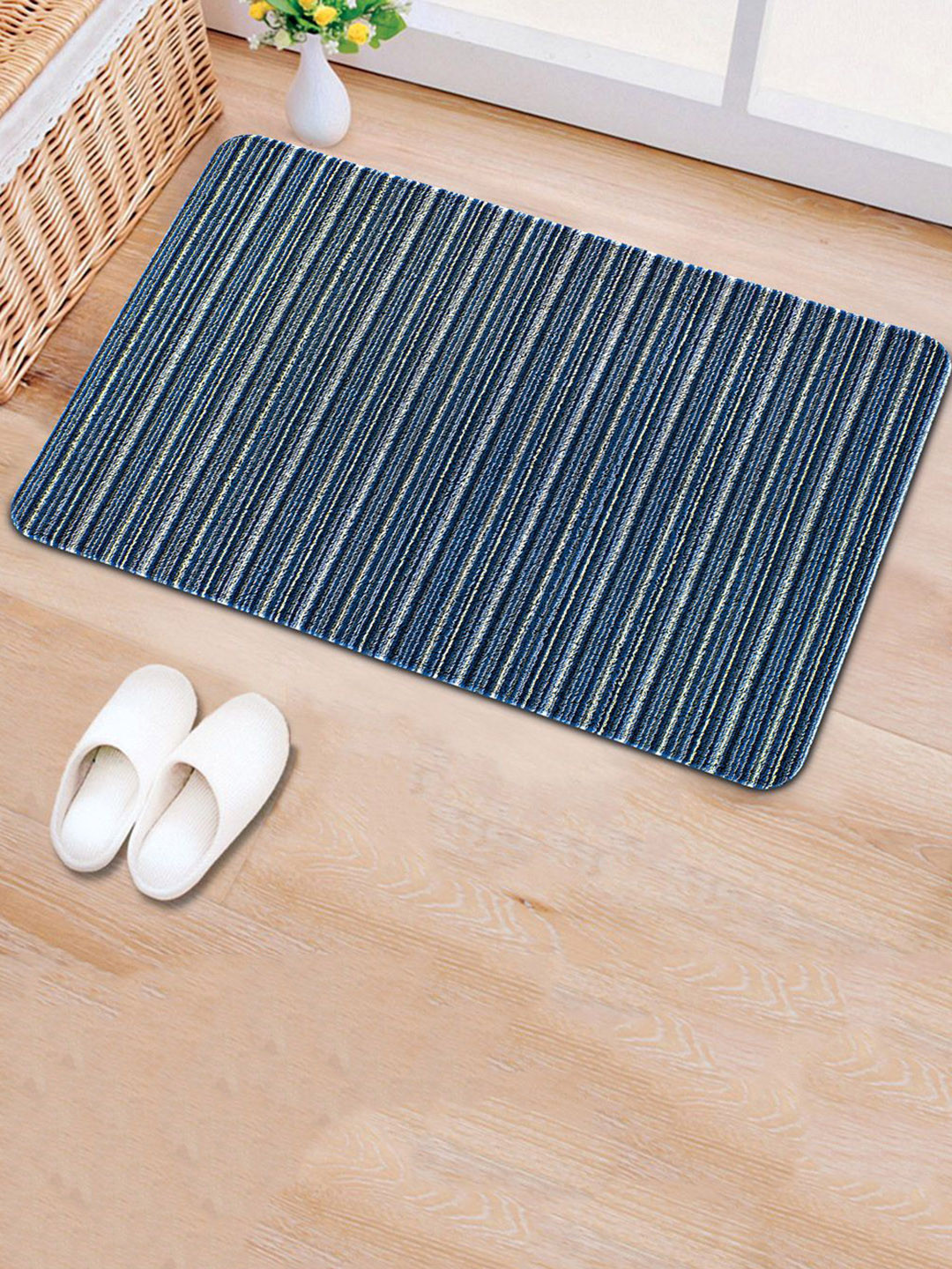 

Freelance Blue & Black Striped 2300 GSM Anti-Skid Rectangular Doormat