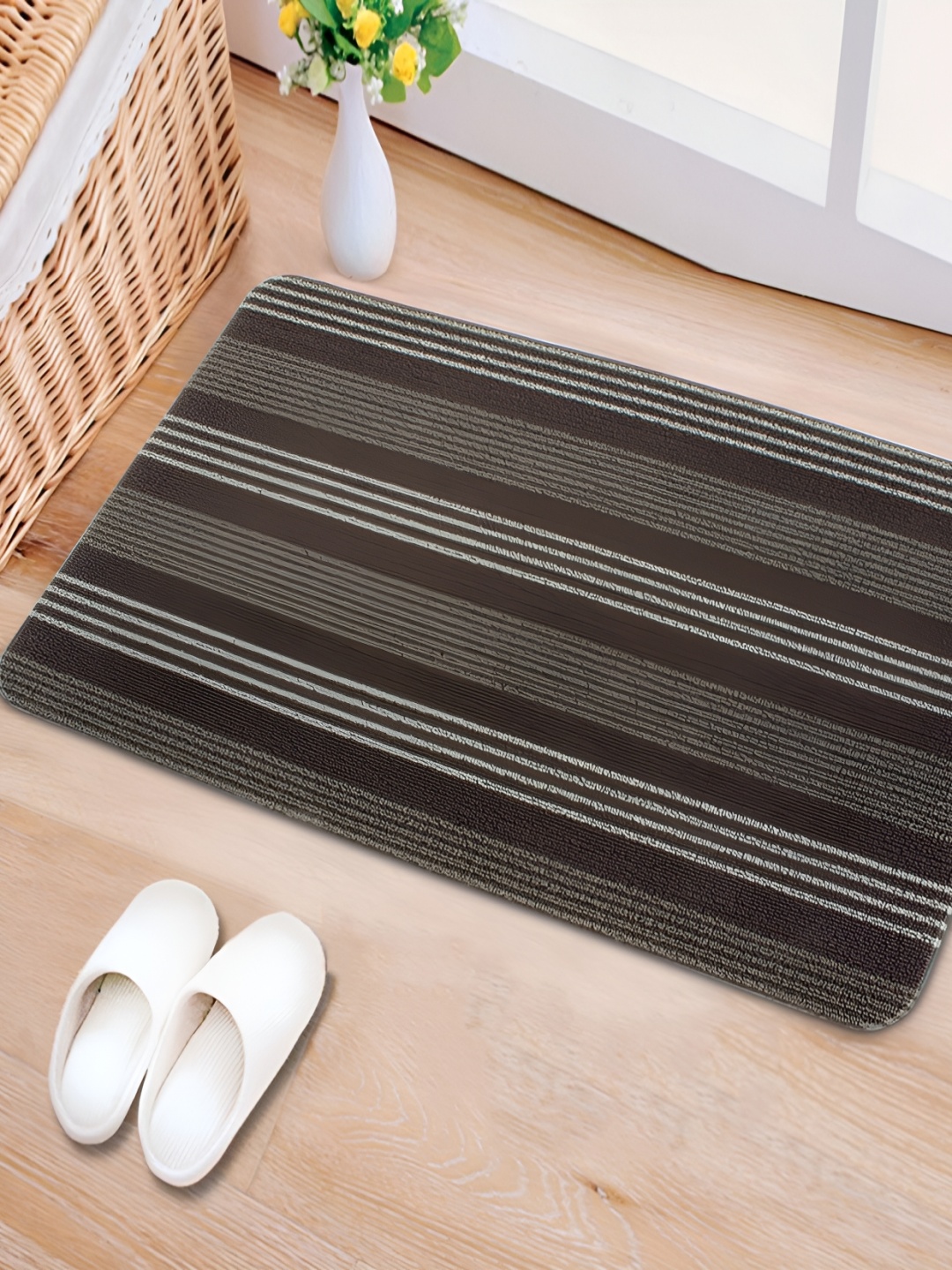 

Freelance Brown & Grey Striped 2300 GSM Anti-Skid Rectangular Doormat