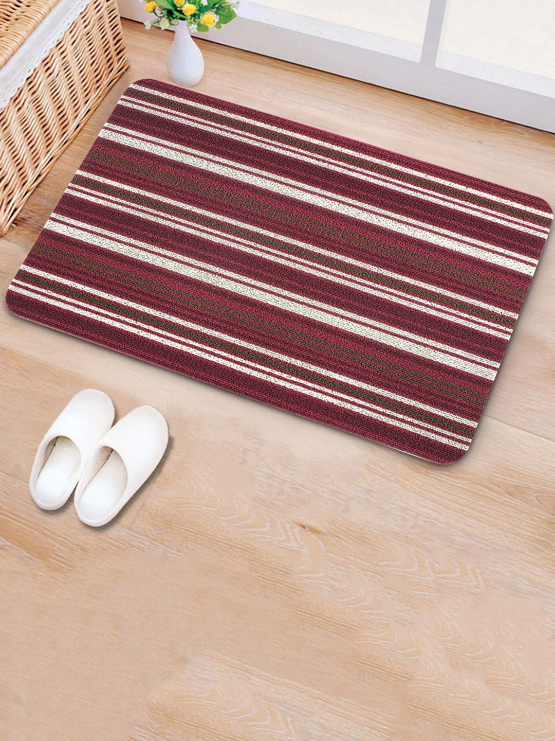 

Freelance Maroon & White Striped Anti-Skid Doormat