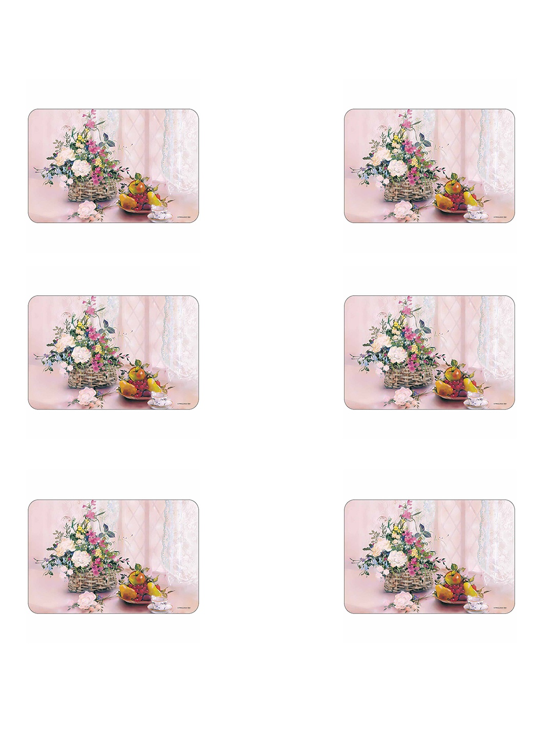 

Freelance Frosted Pink 6 Pieces Floral Rectangle Table Mats