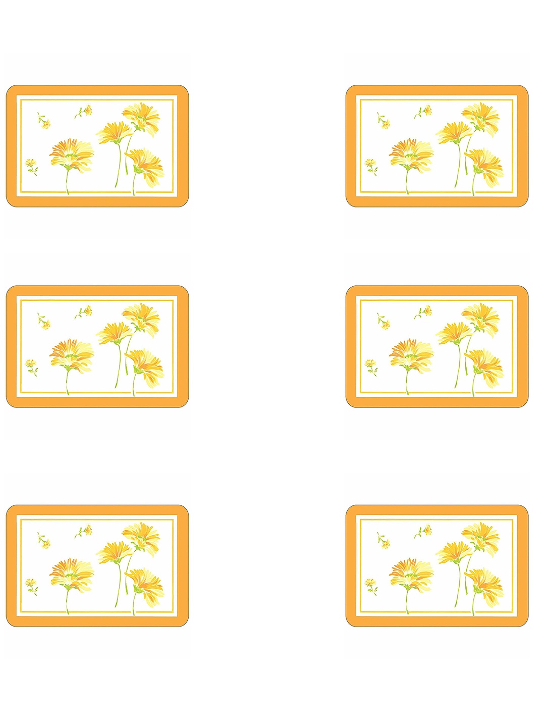 

Freelance Orange 6 Pieces Floral Printed Bamboo Table Placemat