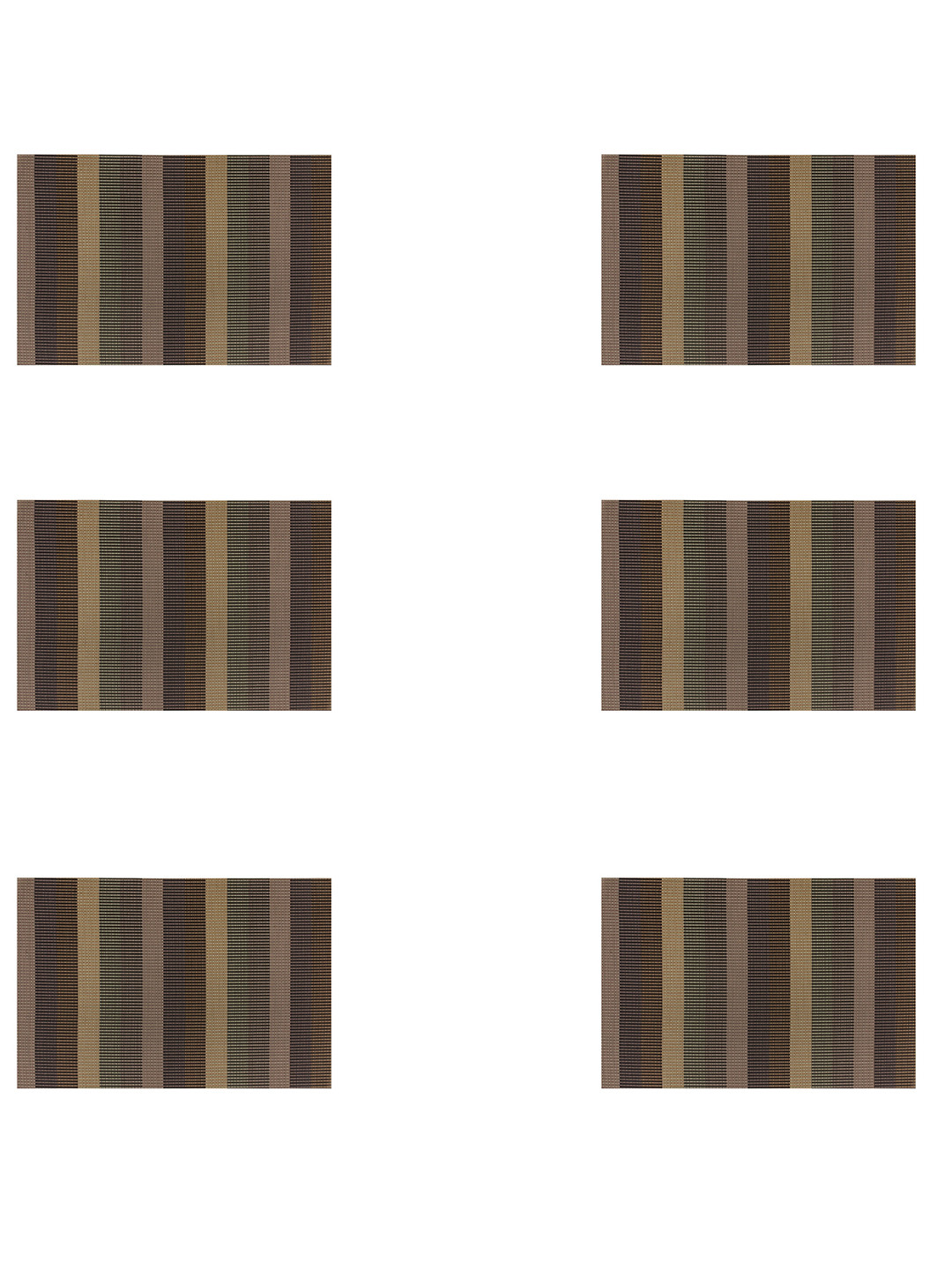 

Freelance Basketweave Brown 6 Pieces Striped Rectangle Table Mat