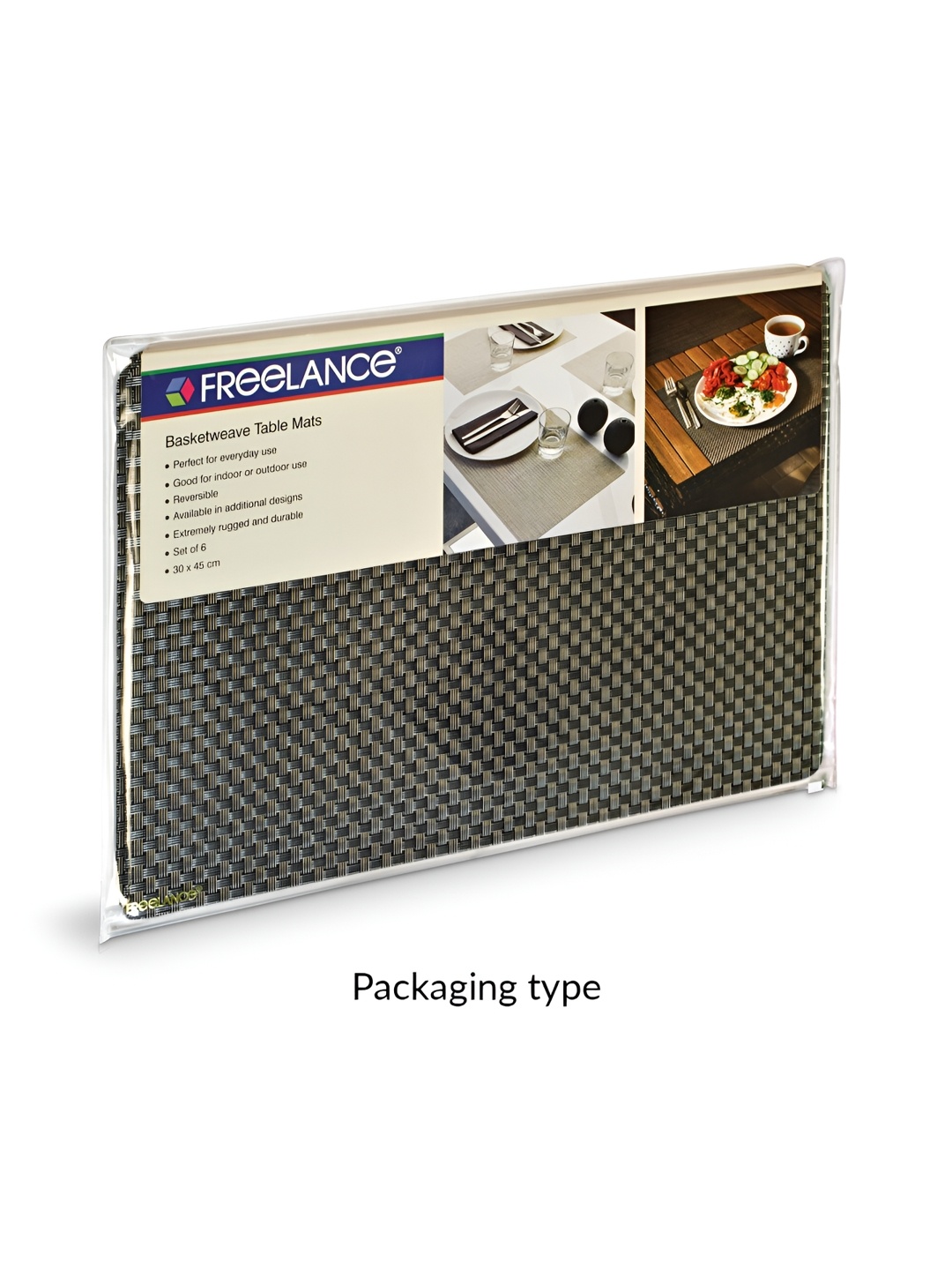 

Freelance Basketweave Off-White 6 Pieces Rectangle Reversible Table Placemats