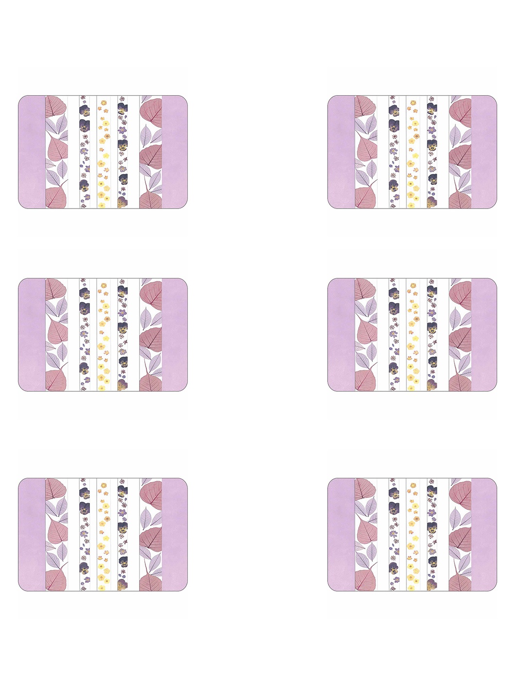 

Freelance White & Lavender 6 Pieces Printed Rectangular Table Placemats