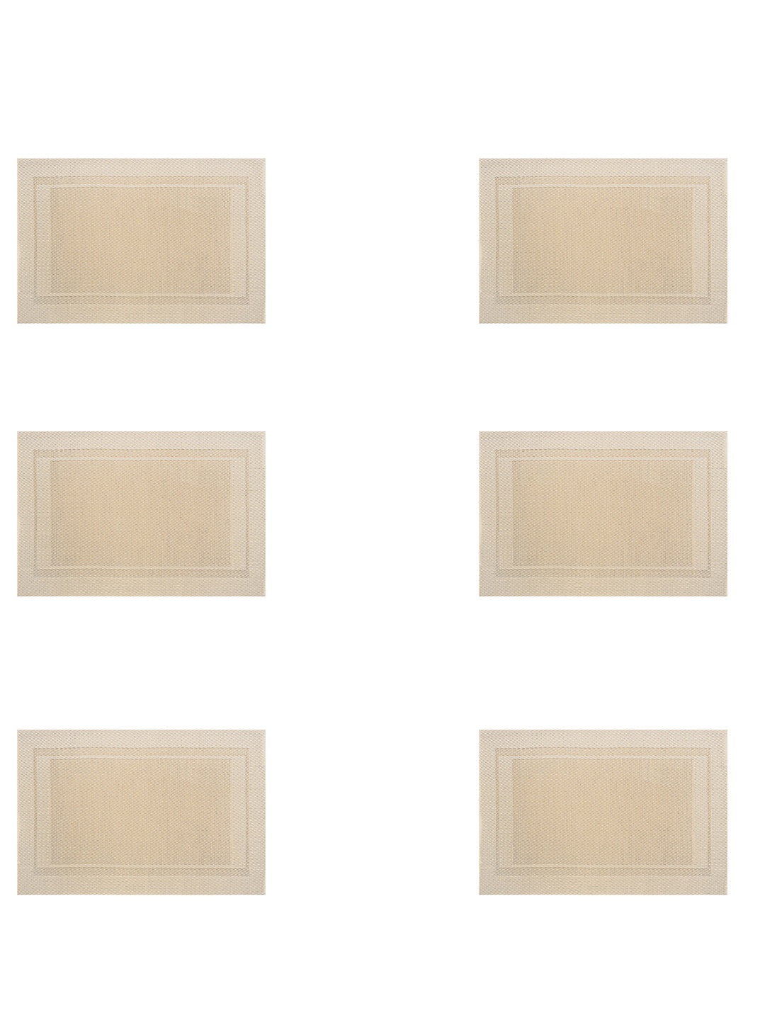 

Freelance Basketweave Beige 6 Pieces Textured Rectangle Table Mat