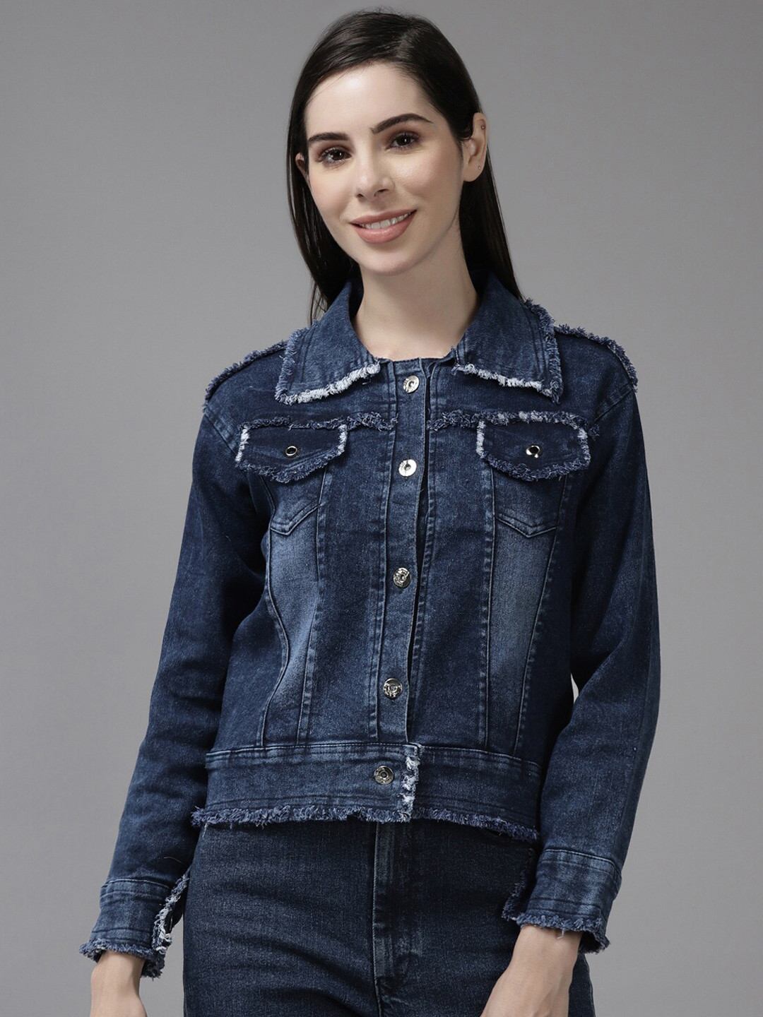 

BAESD Cotton Denim Jacket, Navy blue