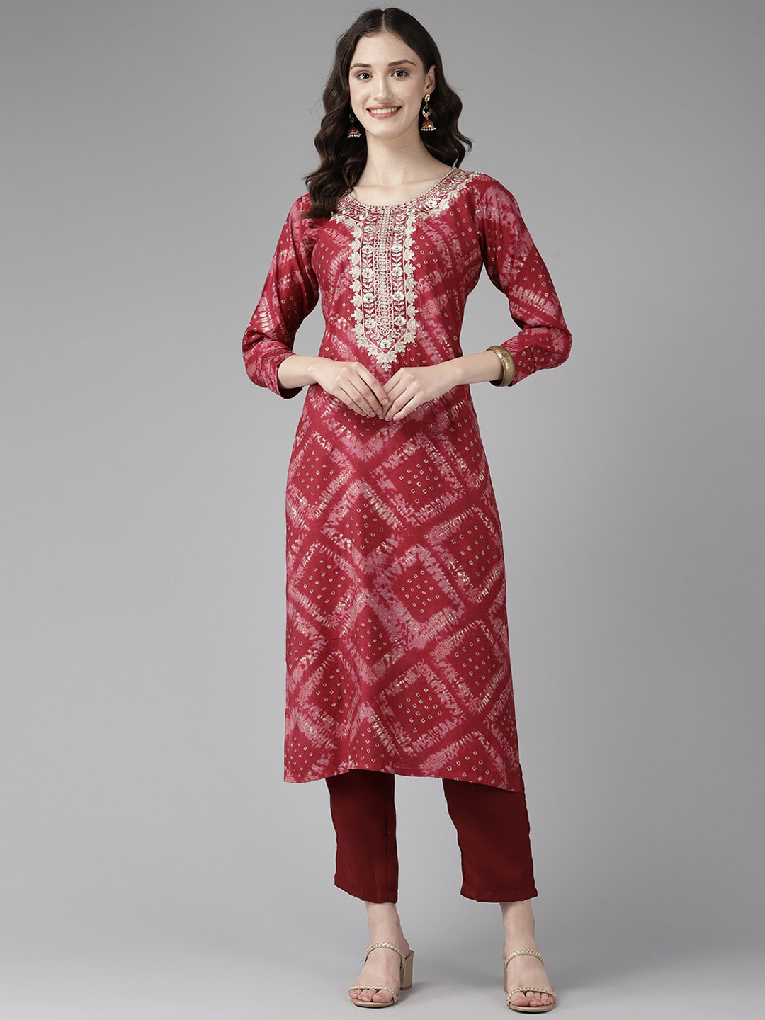 

BAESD Yoke Design Cotton Straight Kurta, Pink