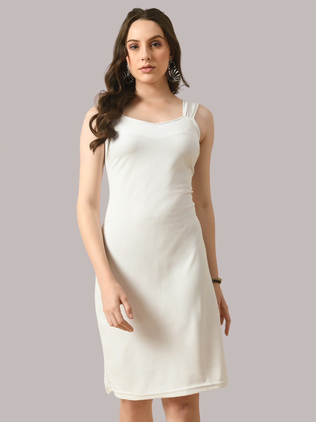 

Moshe Shoulder Straps Sheath Dress, White