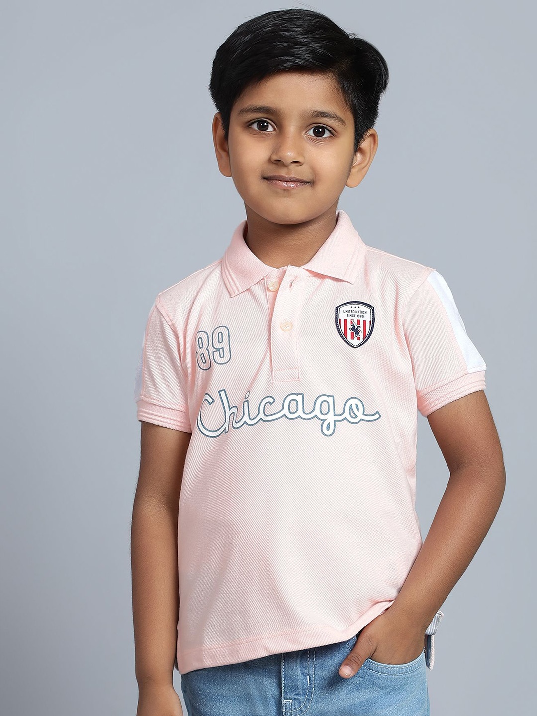 

Cantabil Boys Typography Polo Collar Regular Sleeves T-shirt, Pink