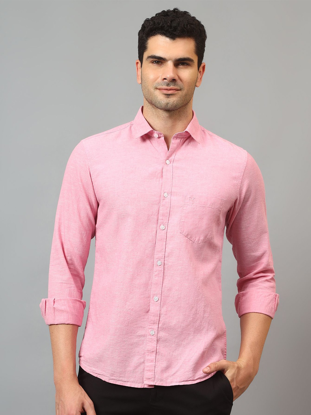 

Cantabil Comfort Cotton Linen Casual Shirt, Pink