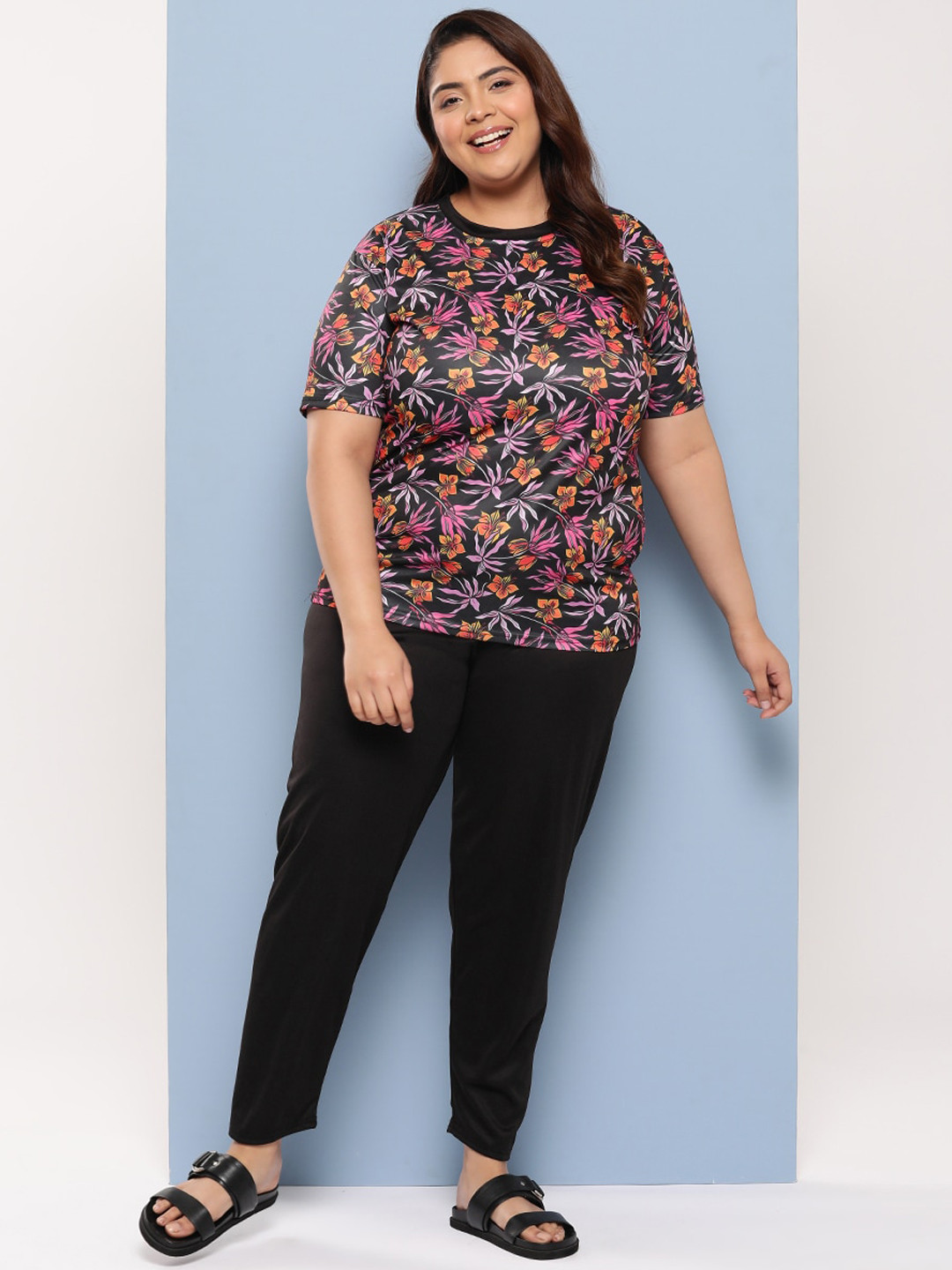 

BAESD Floral Printed Sports Swim Set, Black