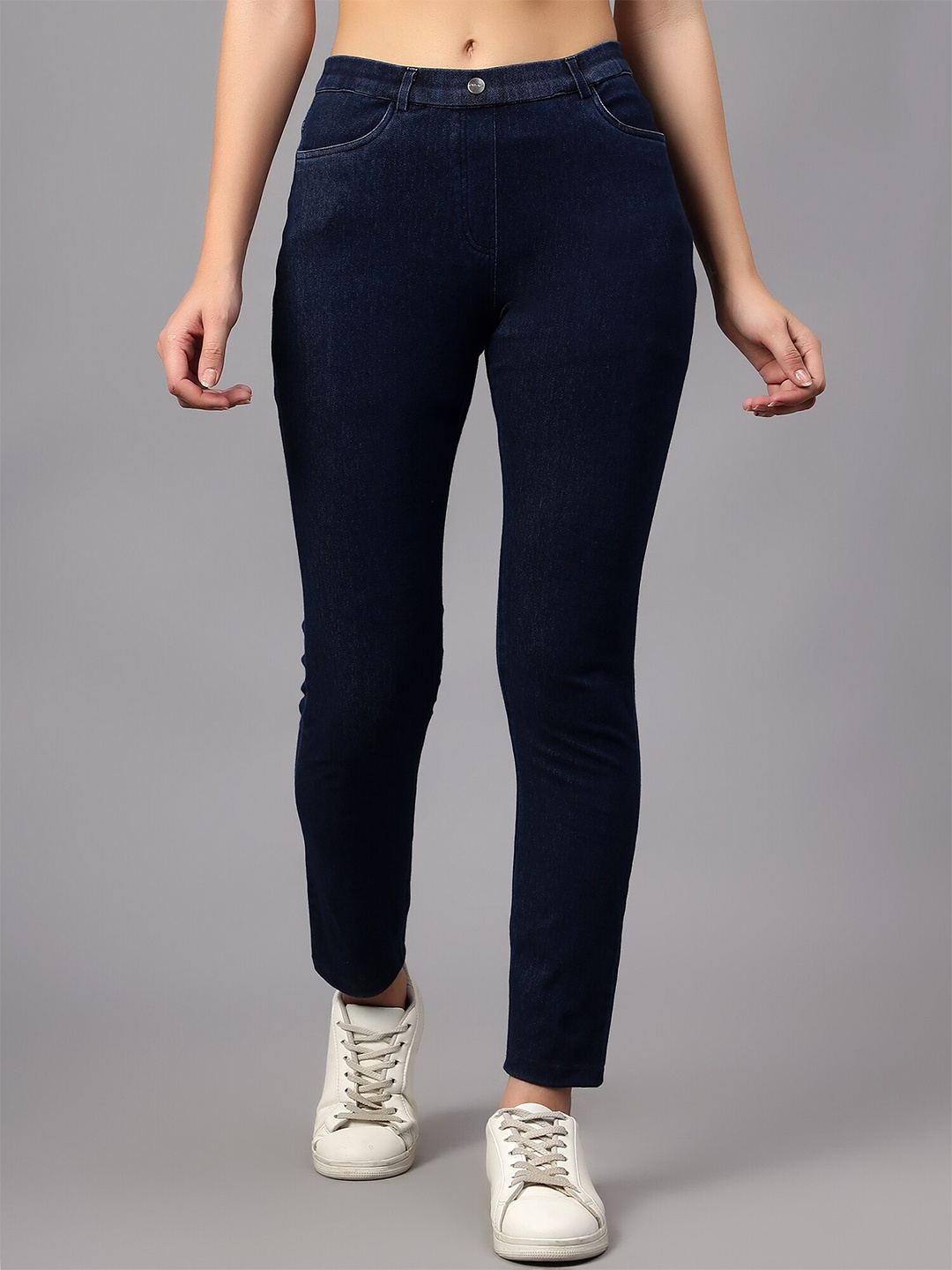 

Cantabil Women Denim Weave Jeggings, Blue