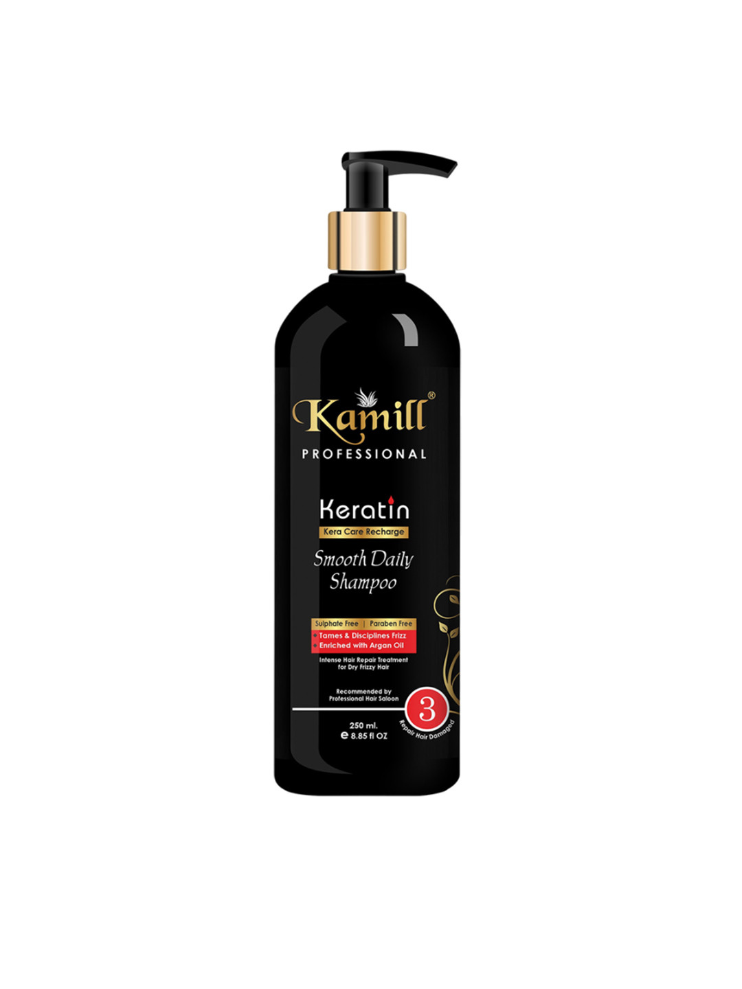

KAMILL Keratin Smooth Daily Shampoo for Dry Frizzy Hair - 250 ml, Black