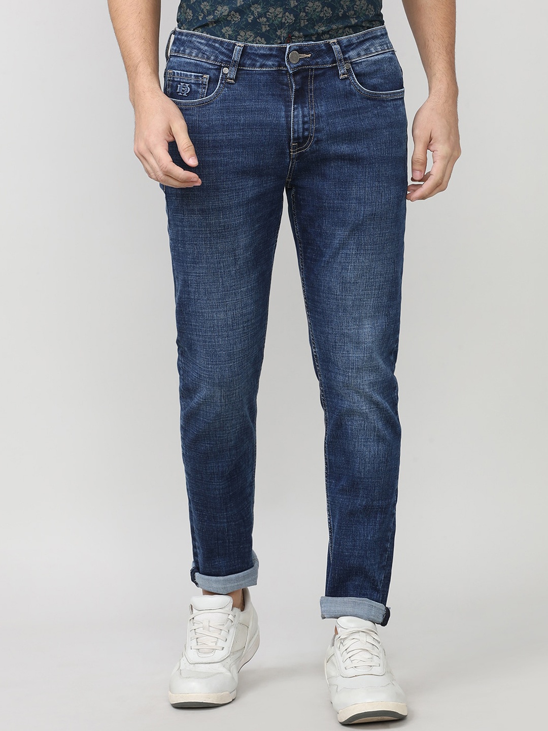 

DRAGON HILL Men Straight Fit Heavy Fade Stretchable Jeans, Blue