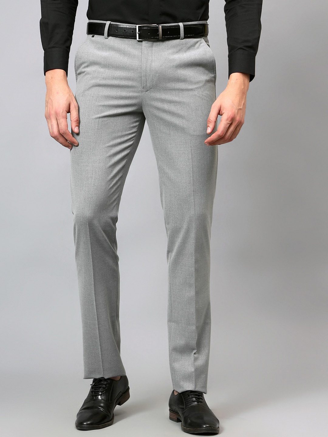 

Cantabil Men Mid-Rise Formal Trousers, Grey