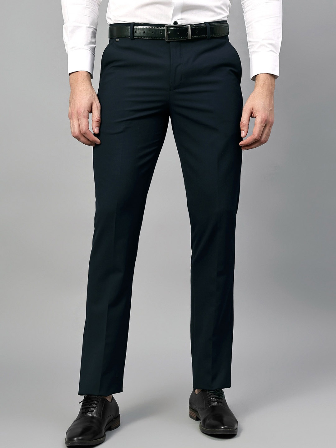 

Cantabil Men Mid-Rise Stretchable Formal Trouser, Navy blue