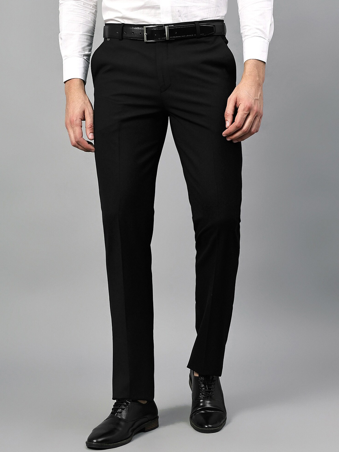 

Cantabil Men Mid-Rise Formal Trousers, Black