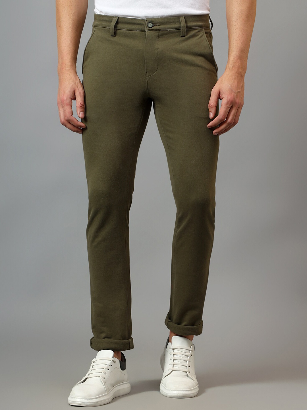 

Cantabil Men Stretchable Casual Trouser, Olive