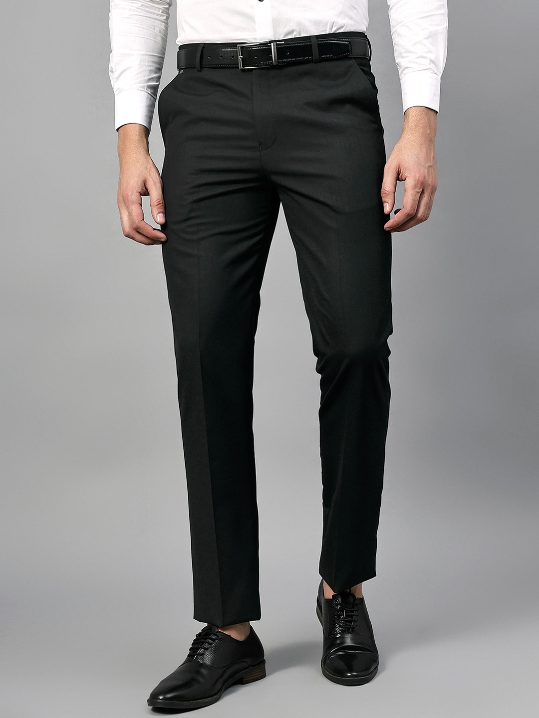 

Cantabil Men Mid-Rise Formal Trousers, Charcoal