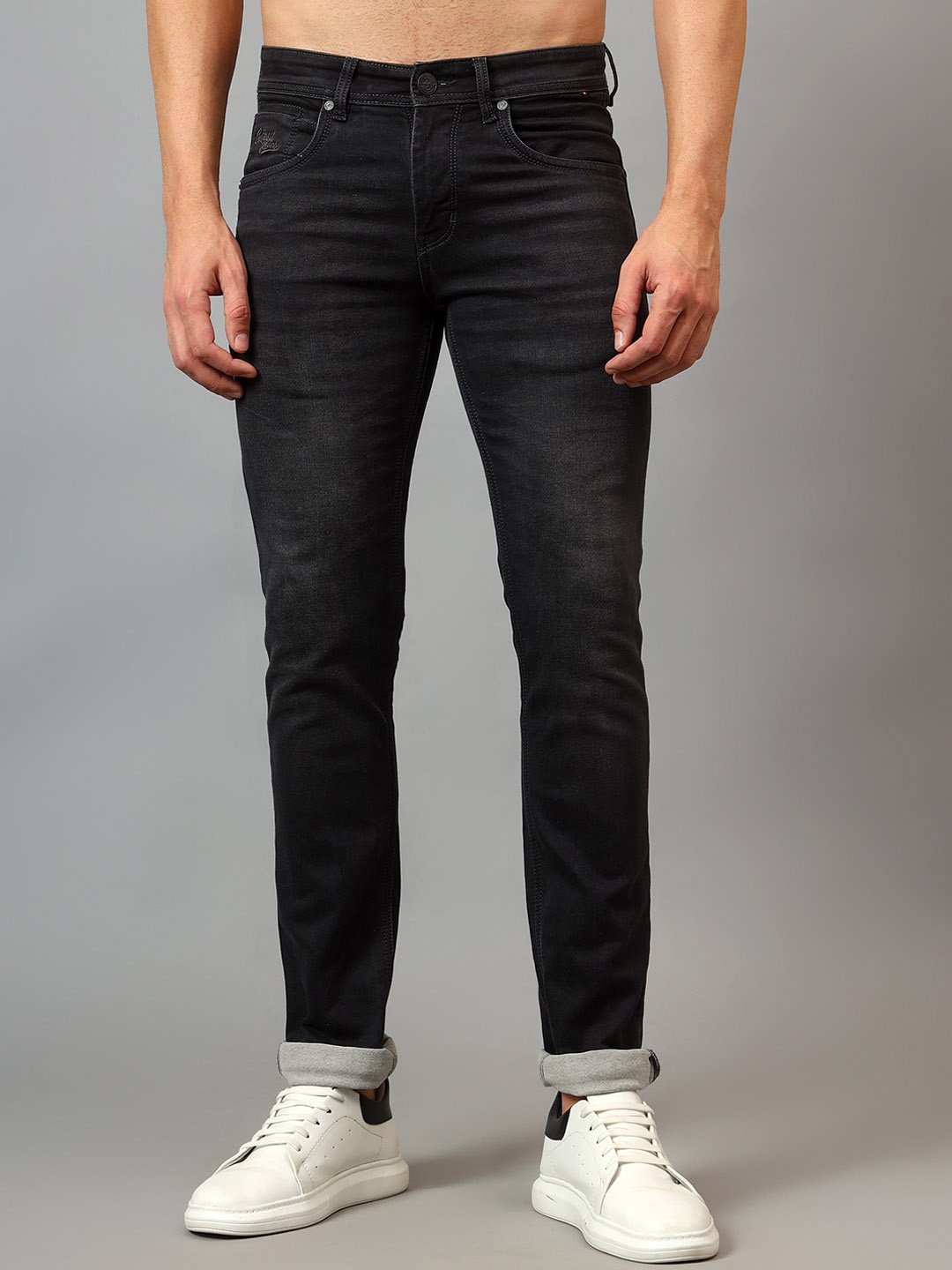

Cantabil Men Mid-Rise Stretchable Jeans, Black