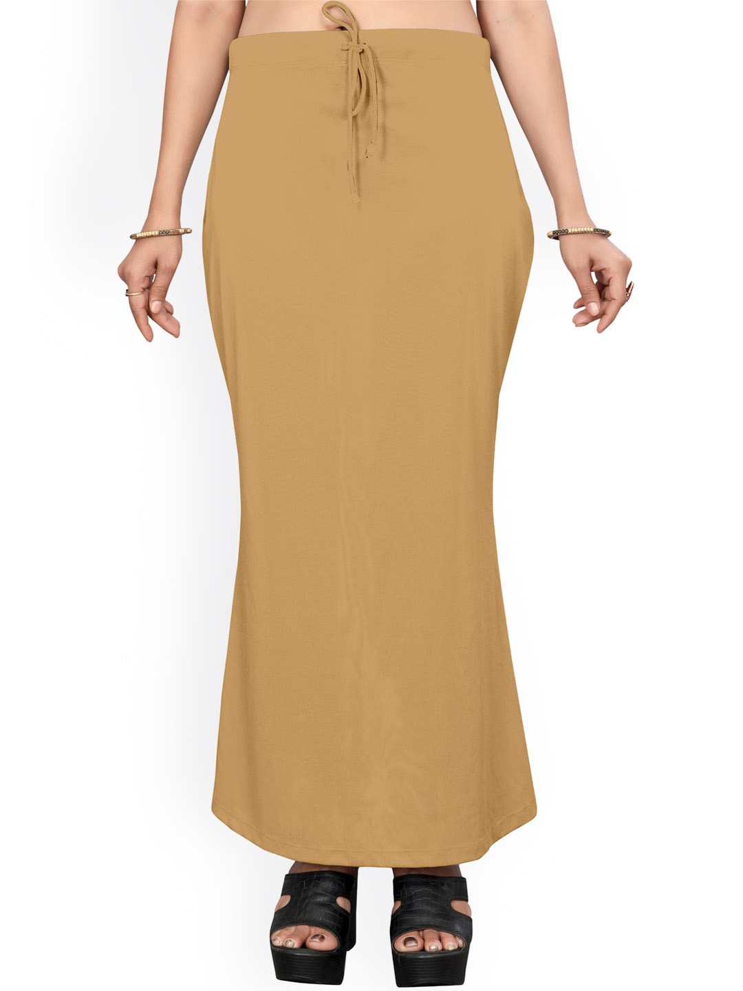 

Saree mall Camel Brown Stretchable Saree Shapewear