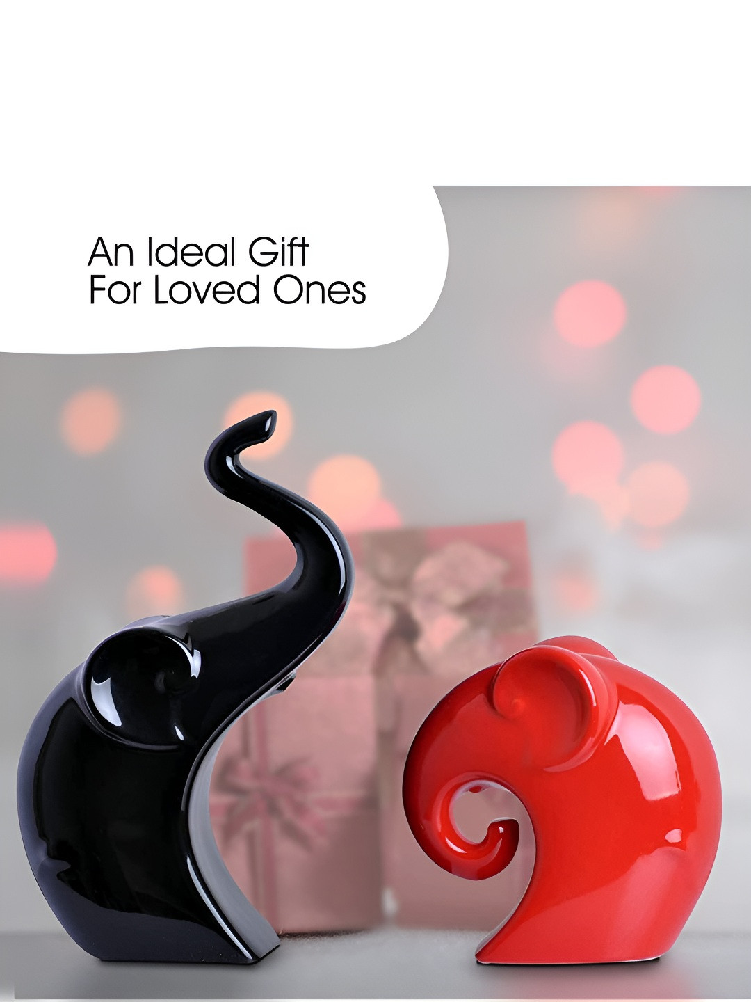 

Mariner's Creation Black & Red 2 Pieces Ceramic Animals Figurine Showpiece