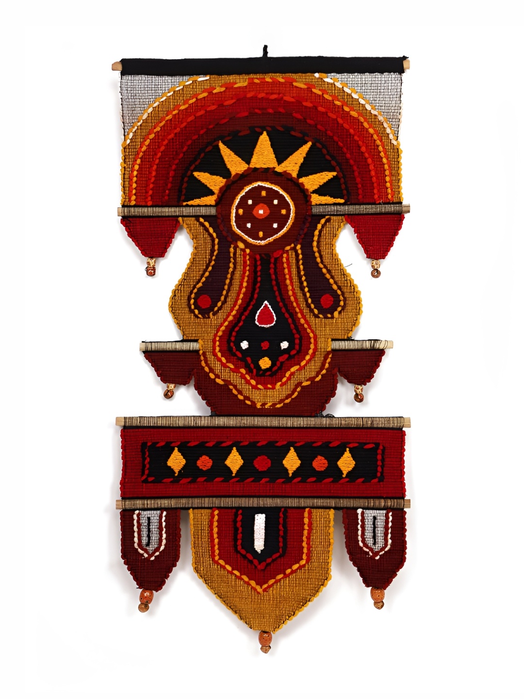 

AIVIK Red Embroidered Cotton Wall Tapestry