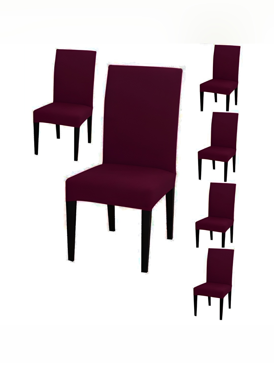 

DECOR VATIKA Purple 6-Piece Stretchable Chair Covers
