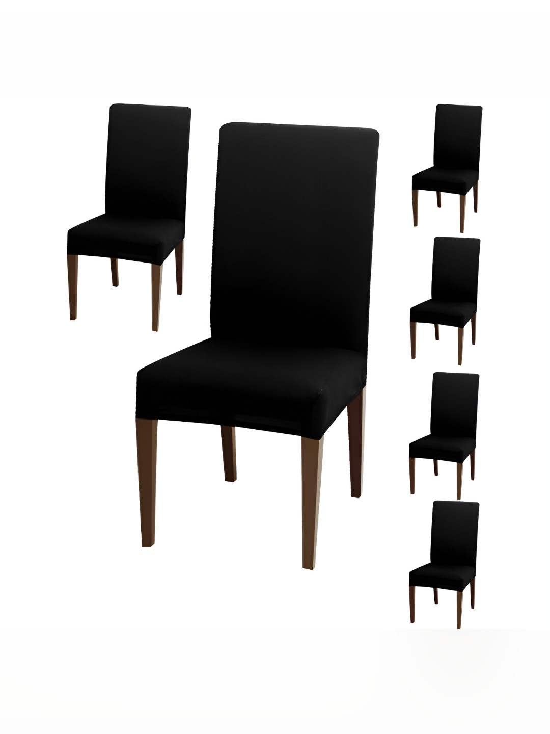 

DECOR VATIKA Black 6 Pieces Stretchable Chair Covers
