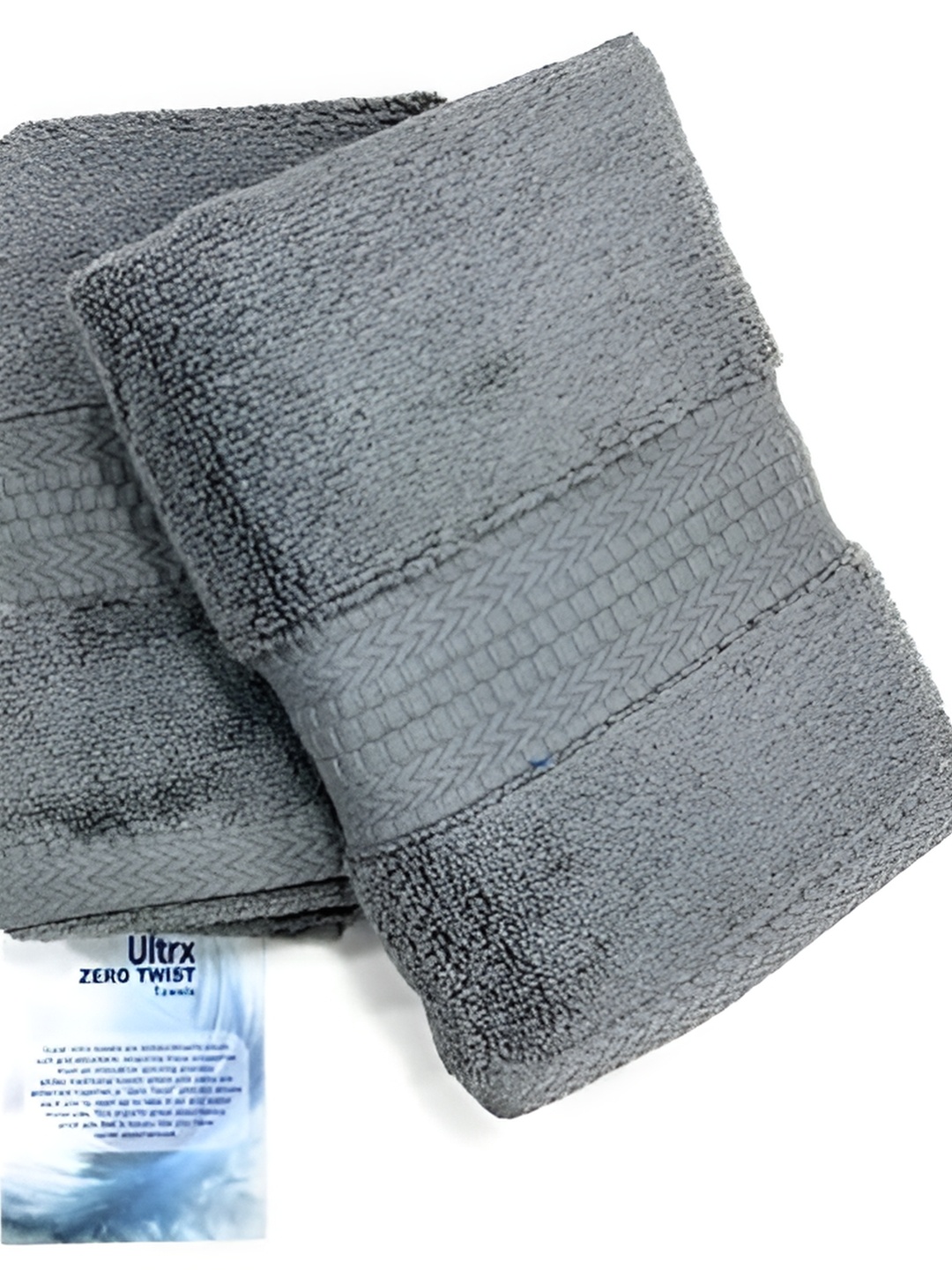 

BOMBAY DYEING Grey 650 GSM 2 Pieces Pure Cotton 650 GSM Hand Towels