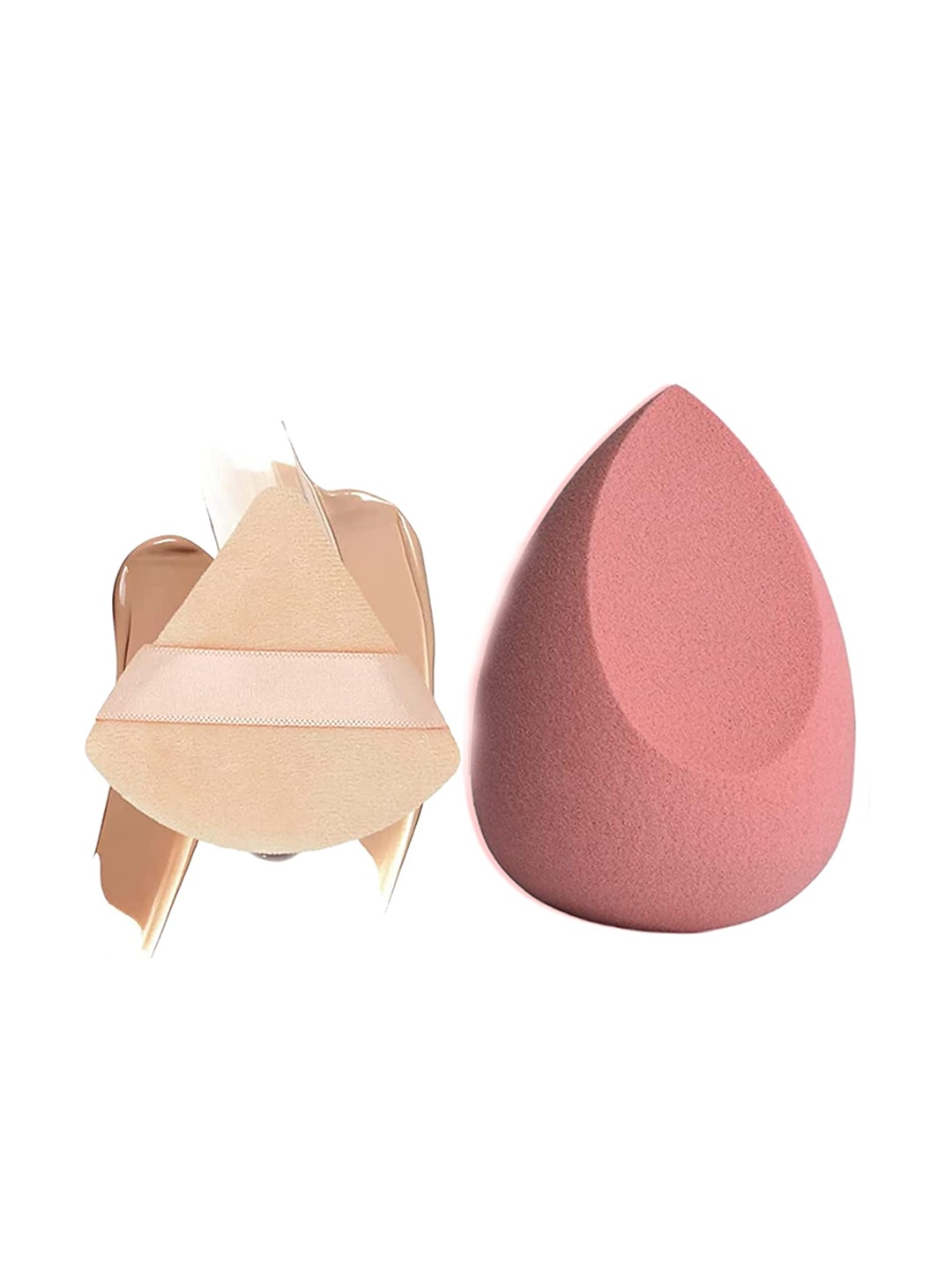 

Facejewel Set Of 2 Triangle Sponge & Makeup Puff, Pink
