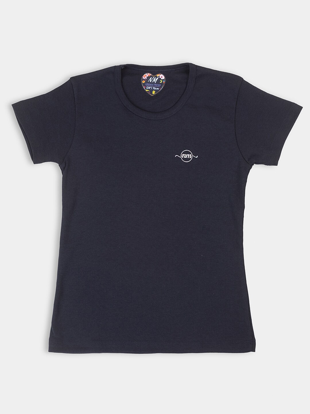

PAMPOLINA Girls Round Neck Short Sleeves T-shirt, Navy blue