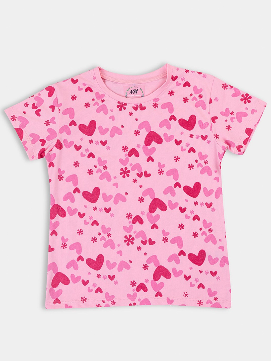 

PAMPOLINA Round Neck Conversational Printed Regular Top, Pink