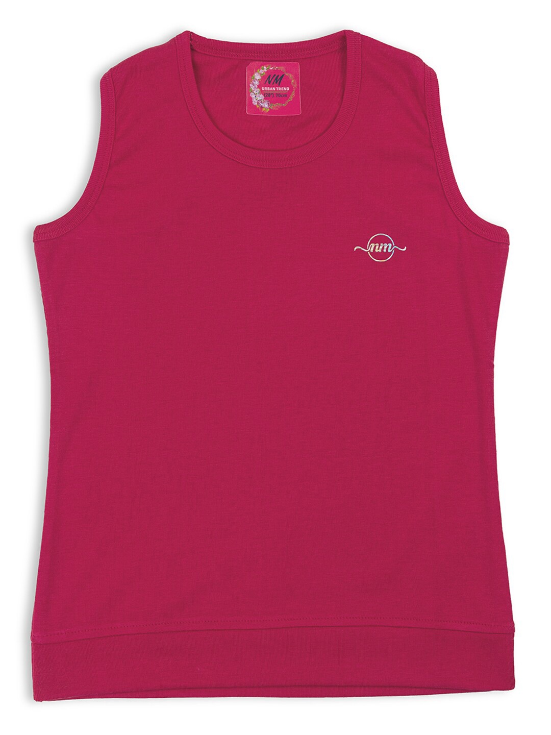 

PAMPOLINA Girls Round Neck Sleeveless Top, Magenta