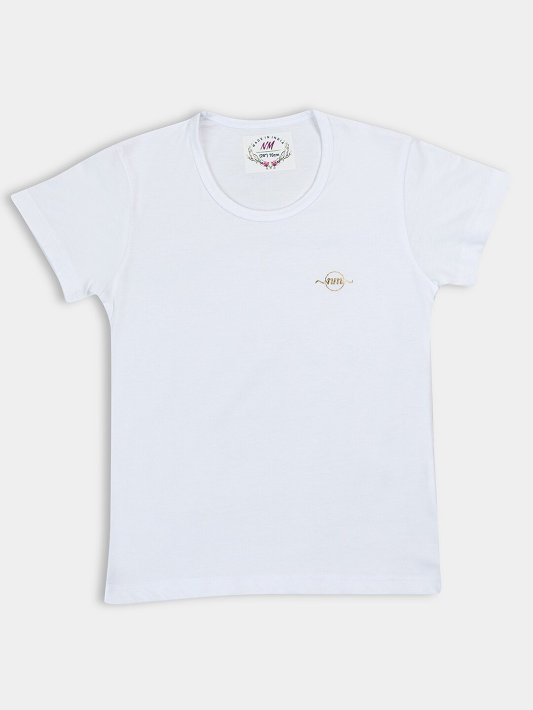 

PAMPOLINA Girls Round Neck Regular Top, White