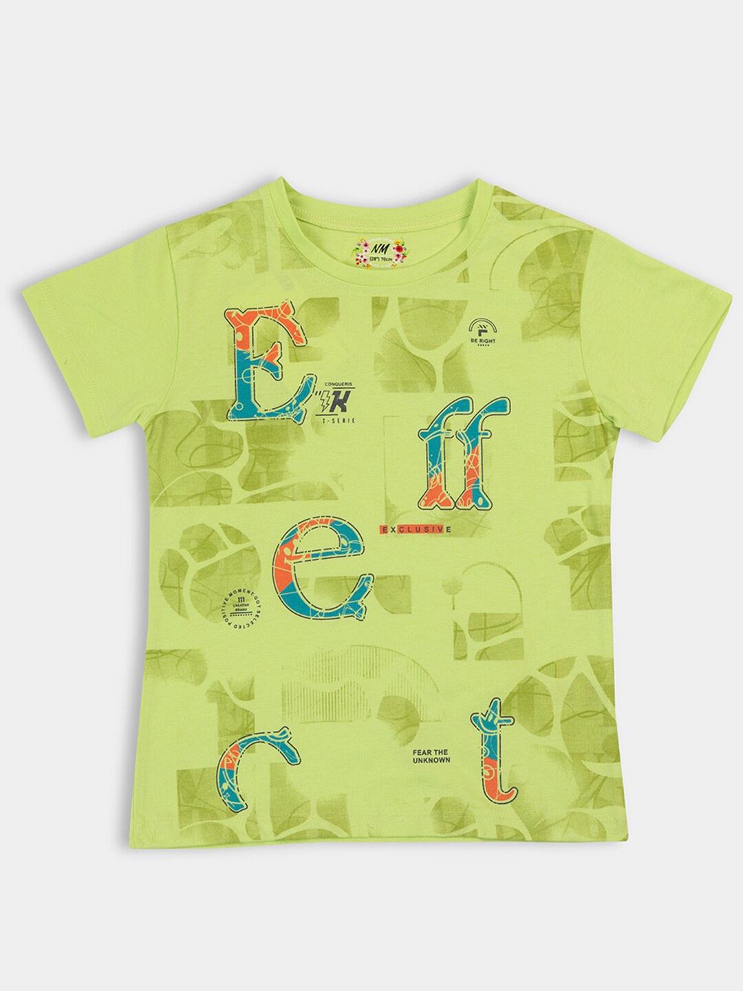

PAMPOLINA Girls Typography Printed Regular Sleeve Round Neck Top, Green
