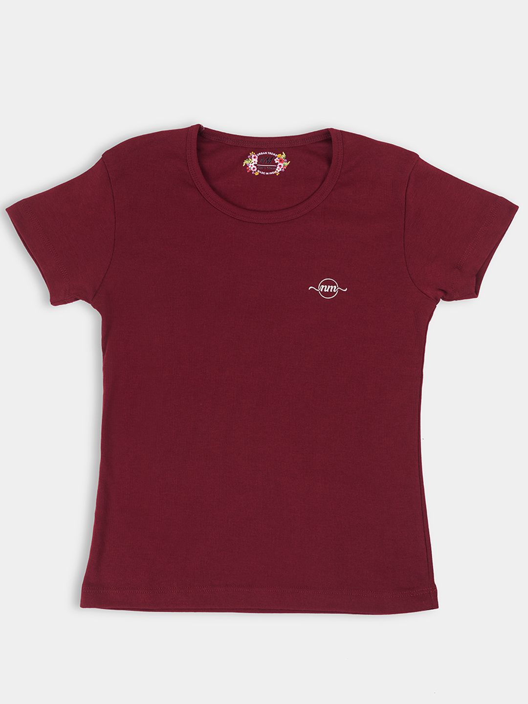 

PAMPOLINA Round Neck Short Sleeves Casual Top, Maroon