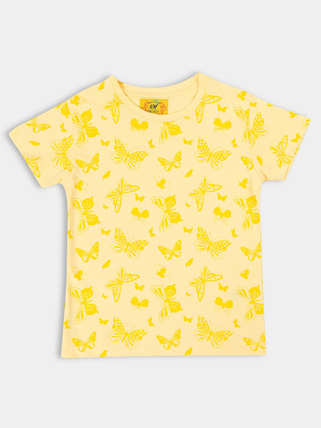 

PAMPOLINA Girl Conversational Print Polo Collar Top, Yellow