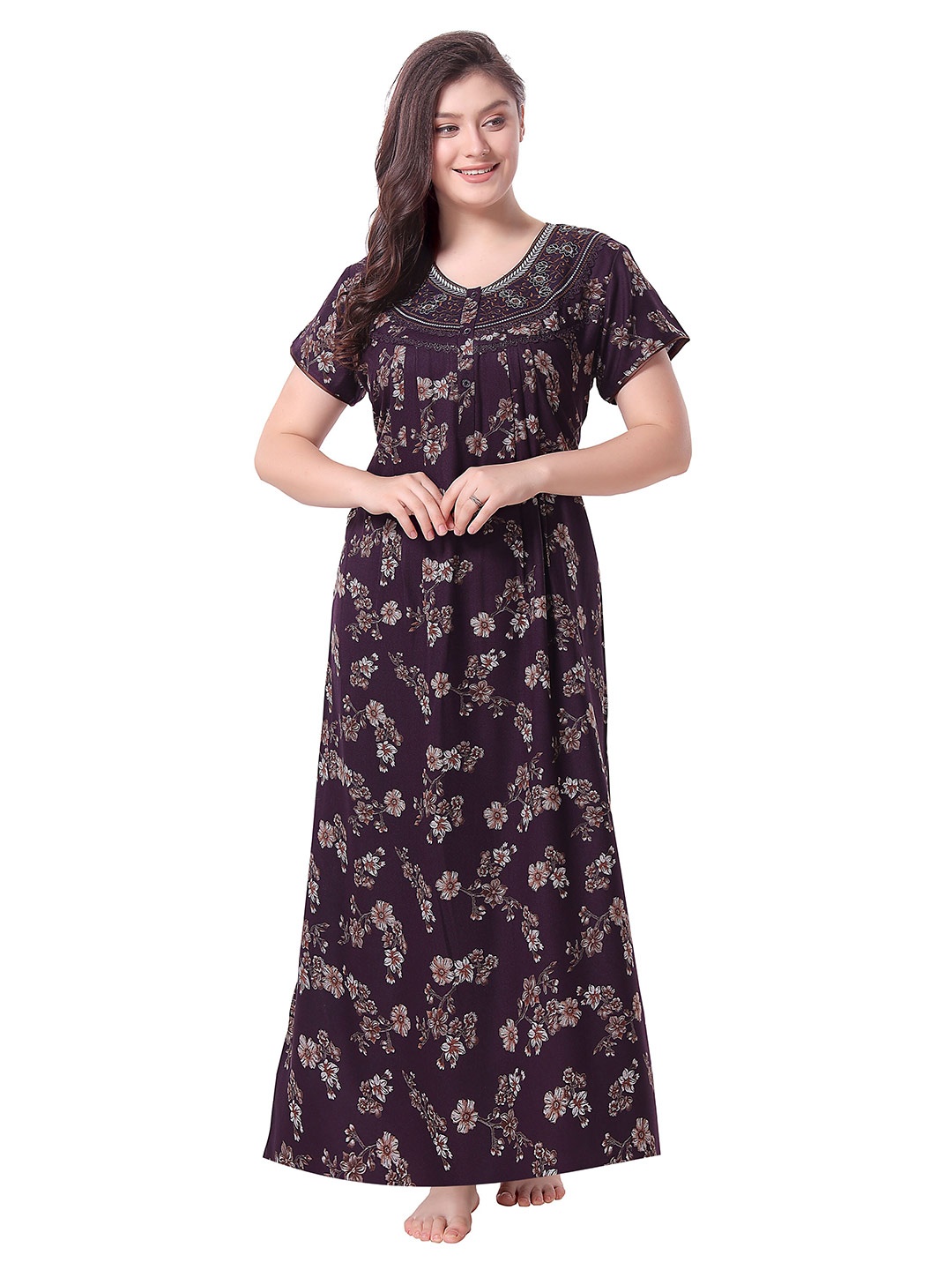 

Soulemo Foral Printed Maxi Nightdress, Purple