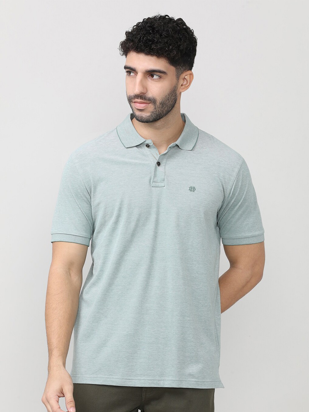 

DRAGON HILL Polo Collar Slim Fit Cotton T-shirt, Blue