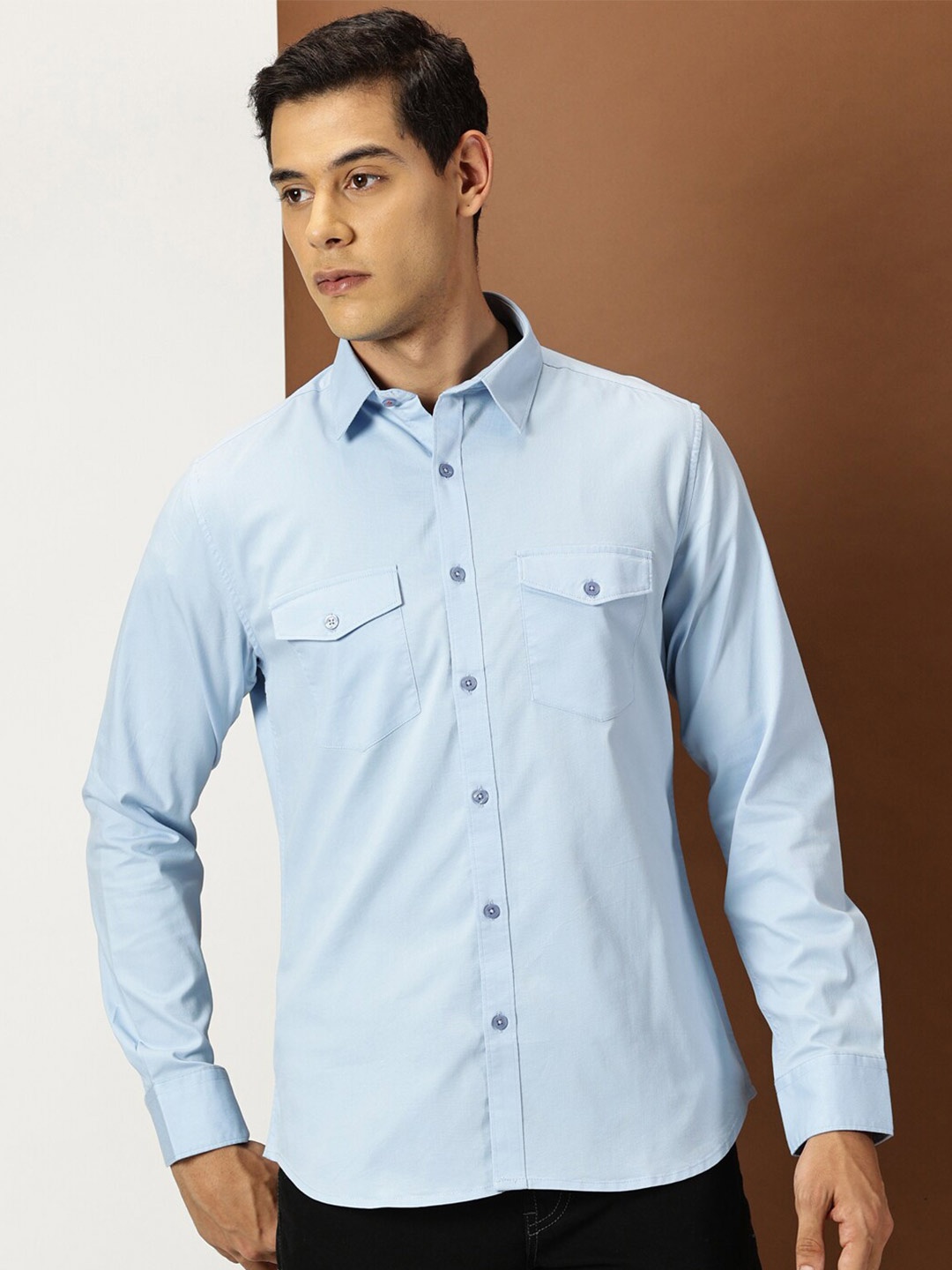 

INVICTUS Original Slim Fit Spread Collar Shirt, Blue