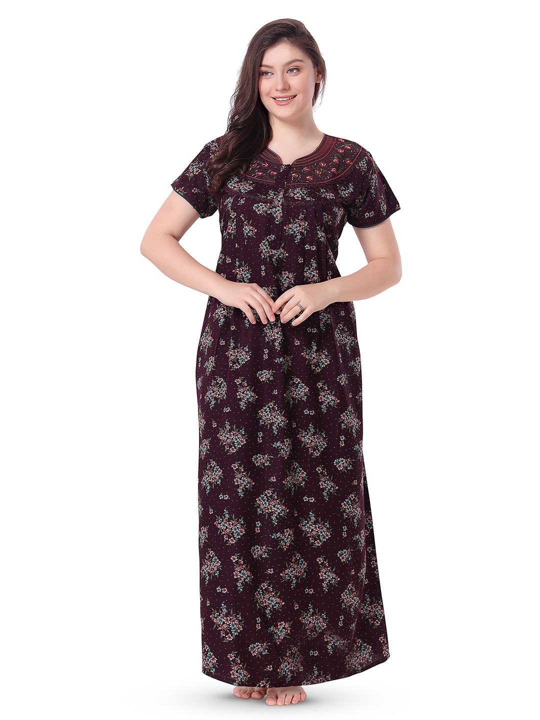 

Soulemo Foral Printed Maxi Nightdress, Magenta