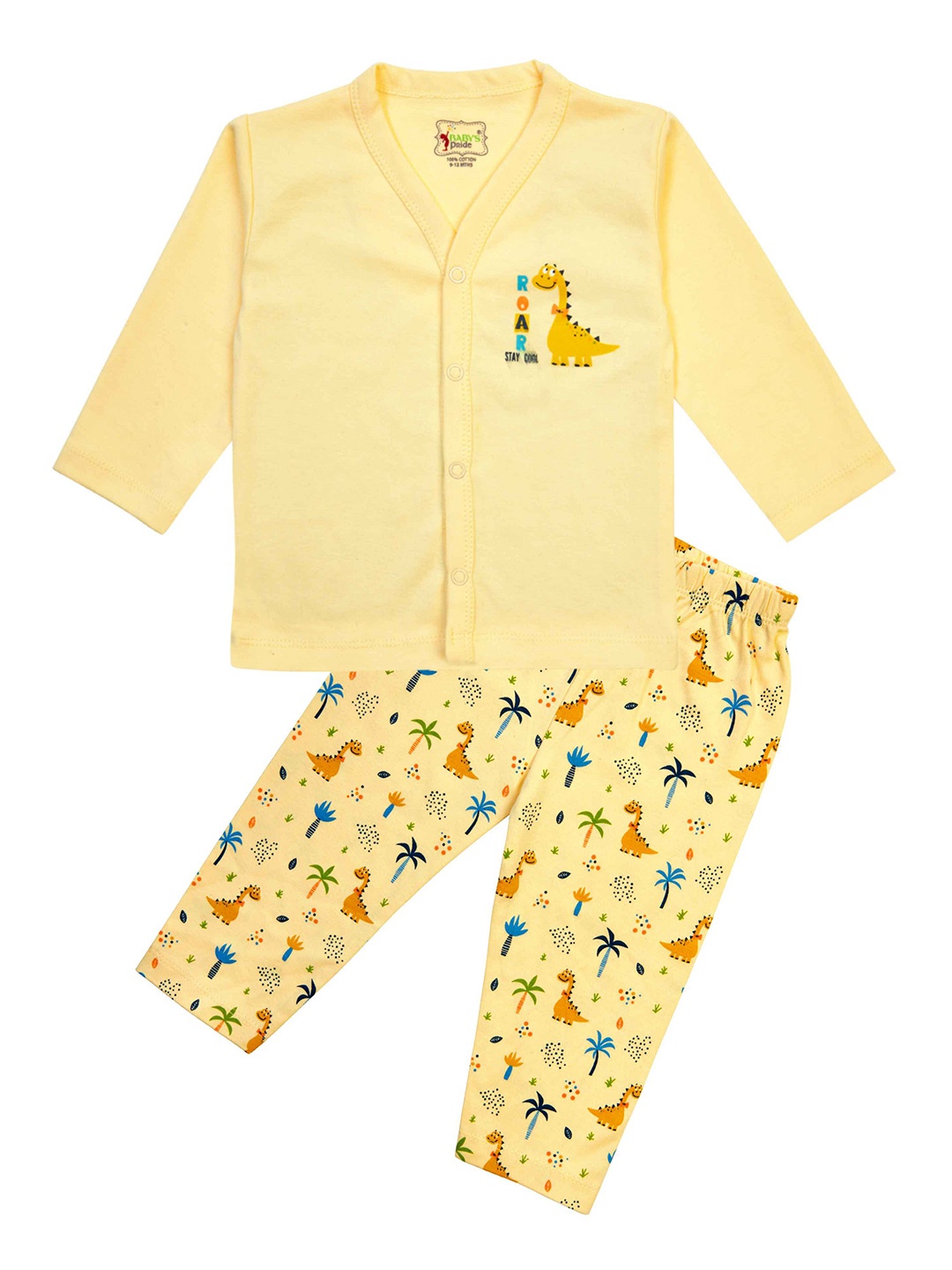 

BAESD Boys Printed Shirt with Trousers, Yellow