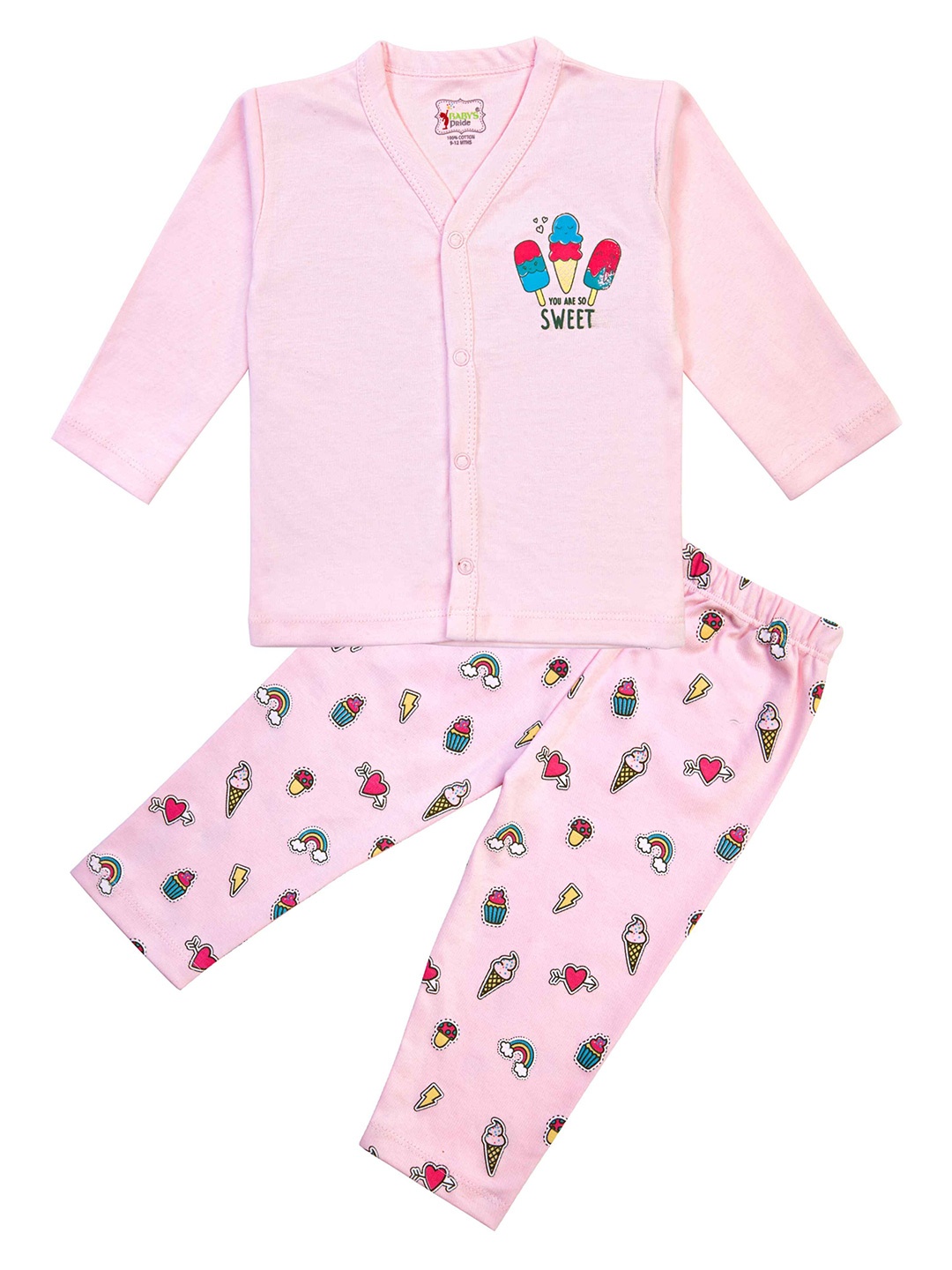 

BAESD Boys Printed Pure Cotton Shirt With Trouser, Pink