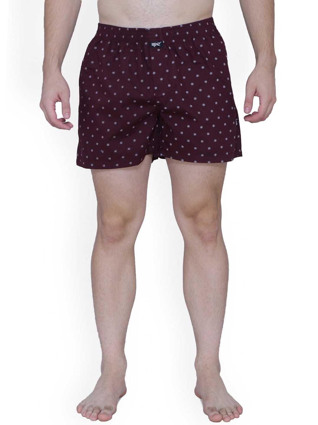 

RENZ Printed Pure Cotton Boxers RBX3004_M, Maroon